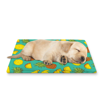 Tropical Pineapples Pattern Print Pet Cooling Mat Cover
