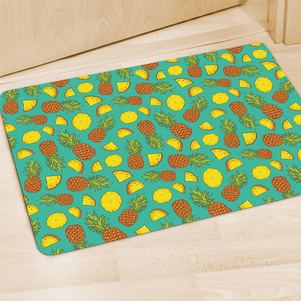 Tropical Pineapples Pattern Print Polyester Doormat