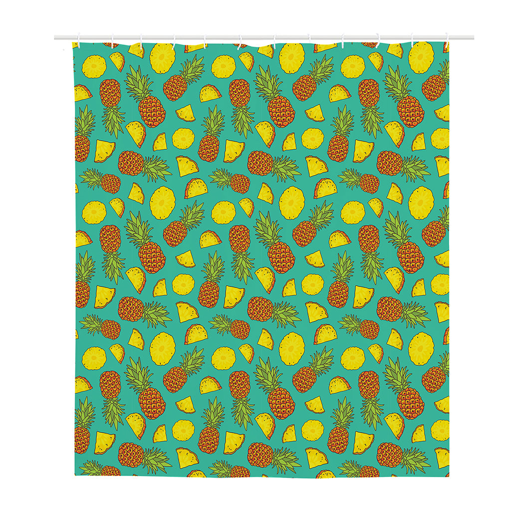 Tropical Pineapples Pattern Print Polyester Shower Curtain