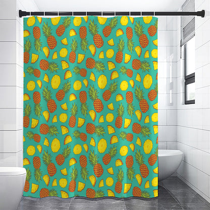 Tropical Pineapples Pattern Print Premium Shower Curtain