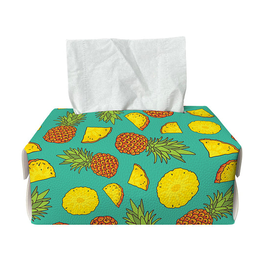 Tropical Pineapples Pattern Print Rectangle Tissue Box Cover
