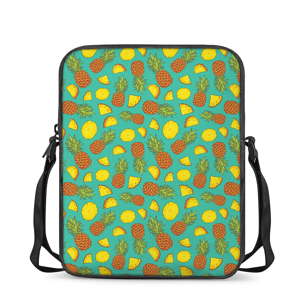 Tropical Pineapples Pattern Print Rectangular Crossbody Bag