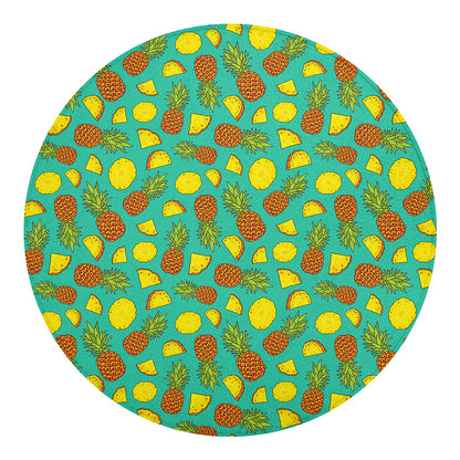 Tropical Pineapples Pattern Print Round Blanket