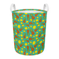 Tropical Pineapples Pattern Print Round Laundry Basket