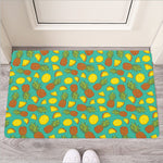 Tropical Pineapples Pattern Print Rubber Doormat