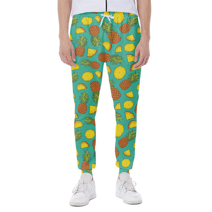 Tropical Pineapples Pattern Print Scuba Joggers