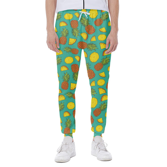 Tropical Pineapples Pattern Print Scuba Joggers