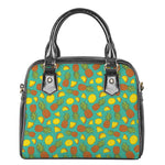 Tropical Pineapples Pattern Print Shoulder Handbag