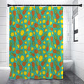 Tropical Pineapples Pattern Print Shower Curtain