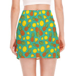 Tropical Pineapples Pattern Print Side Slit Mini Skirt