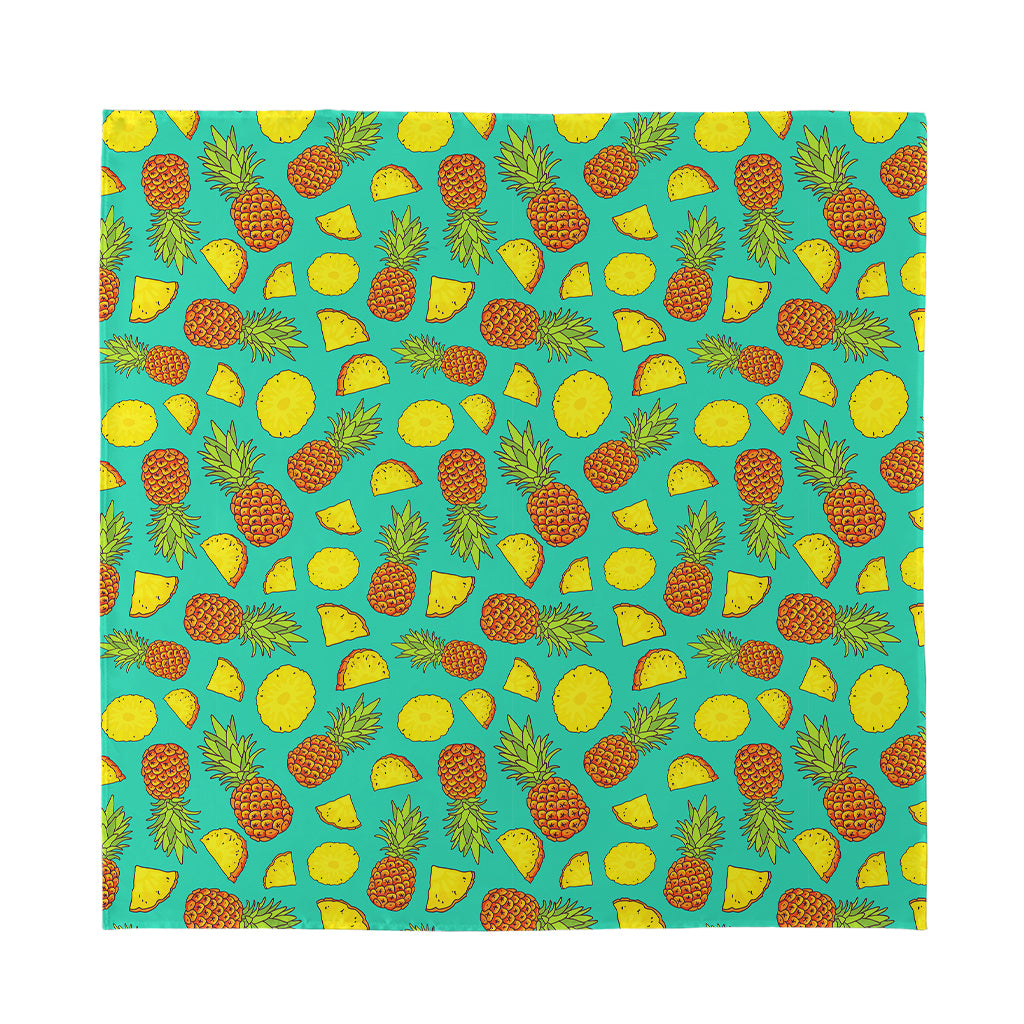 Tropical Pineapples Pattern Print Silk Bandana