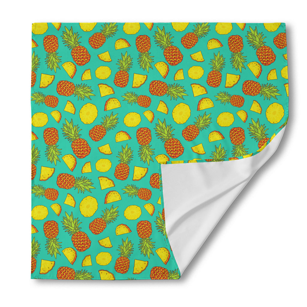 Tropical Pineapples Pattern Print Silk Bandana