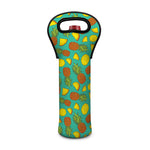 Tropical Pineapples Pattern Print Single Neoprene Wine Tote
