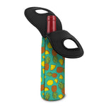 Tropical Pineapples Pattern Print Single Neoprene Wine Tote