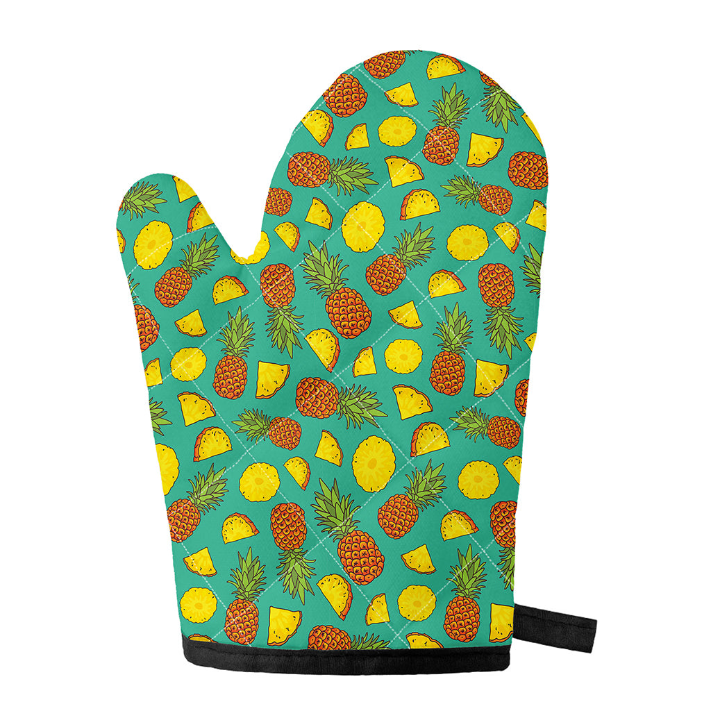 Tropical Pineapples Pattern Print Single Oven Mitt