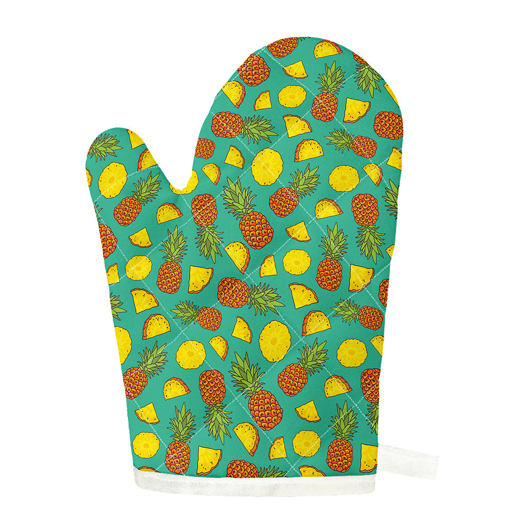 Tropical Pineapples Pattern Print Single Oven Mitt