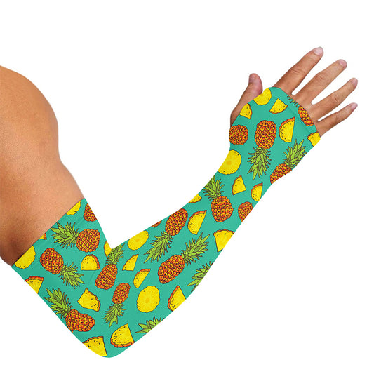Tropical Pineapples Pattern Print Sun Protection Arm Sleeves