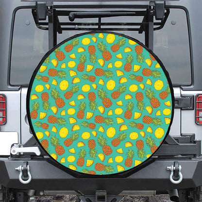 Tropical Pineapples Pattern Print Tire Cover