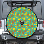 Tropical Pineapples Pattern Print Tire Cover With Camera Hole