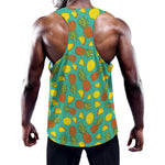 Tropical Pineapples Pattern Print Training Tank Top
