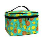 Tropical Pineapples Pattern Print Travel Makeup Bag