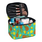 Tropical Pineapples Pattern Print Travel Makeup Bag