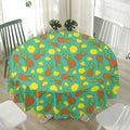 Tropical Pineapples Pattern Print Waterproof Round Tablecloth