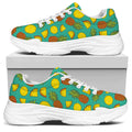 Tropical Pineapples Pattern Print White Chunky Shoes