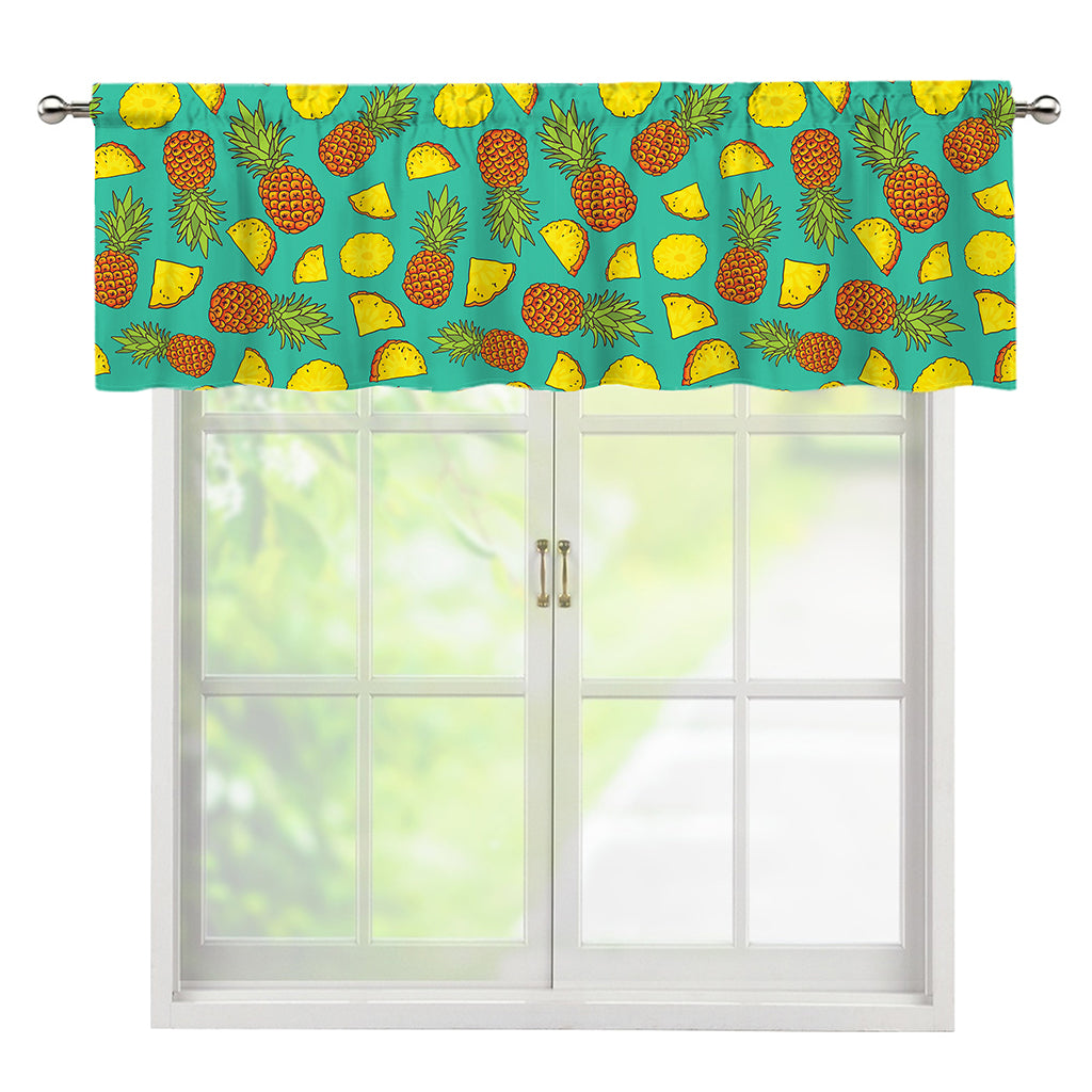 Tropical Pineapples Pattern Print Window Valance