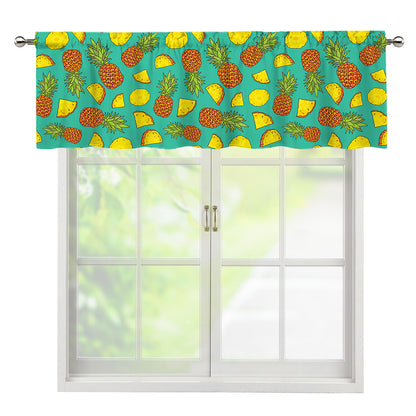 Tropical Pineapples Pattern Print Window Valance