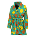 Tropical Pineapples Pattern Print Women's Bathrobe