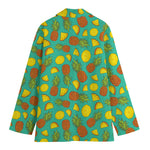 Tropical Pineapples Pattern Print Women's Cotton Blazer