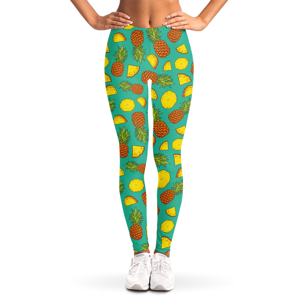 Tropical Pineapples Pattern Print Women's Leggings