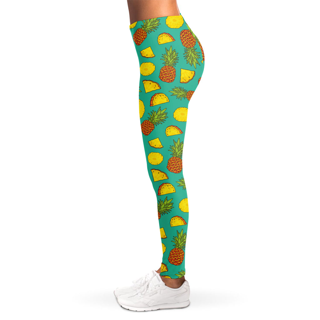 Tropical Pineapples Pattern Print Women's Leggings