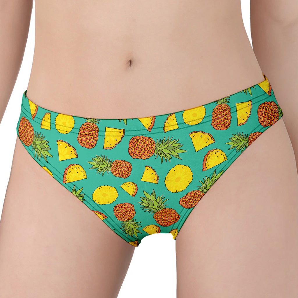 Tropical Pineapples Pattern Print Women's Panties