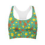 Tropical Pineapples Pattern Print Women's Sports Bra