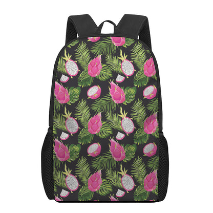 Tropical Pitaya Pattern Print 17 Inch Backpack