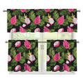 Tropical Pitaya Pattern Print 3 Piece Kitchen Curtains