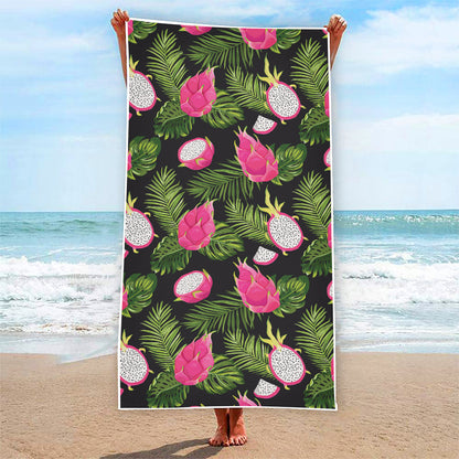 Tropical Pitaya Pattern Print Beach Towel