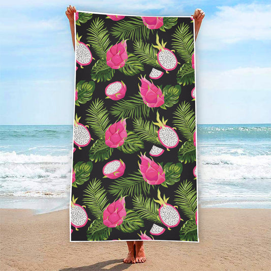 Tropical Pitaya Pattern Print Beach Towel
