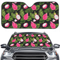 Tropical Pitaya Pattern Print Car Windshield Sun Shade