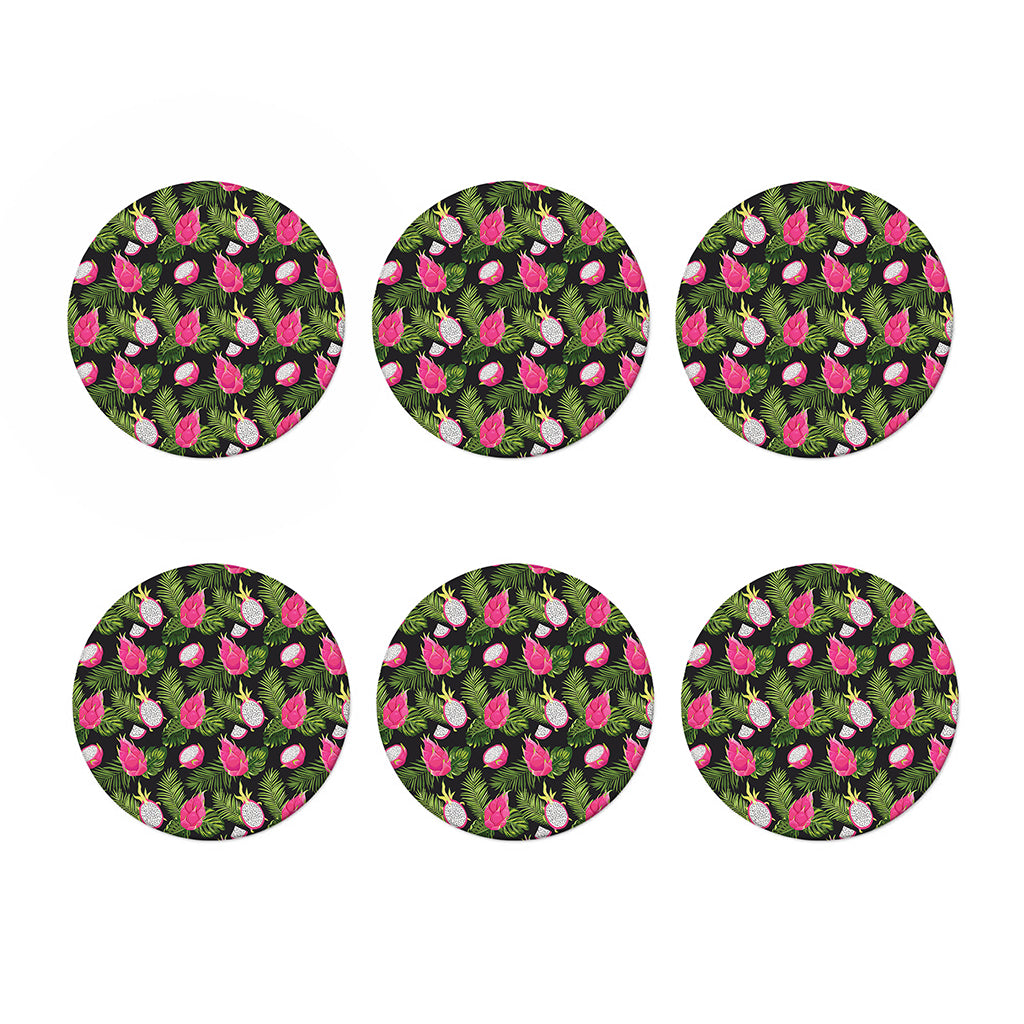 Tropical Pitaya Pattern Print Coaster Set