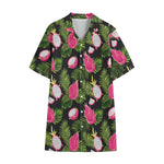 Tropical Pitaya Pattern Print Cotton Hawaiian Shirt