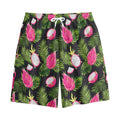 Tropical Pitaya Pattern Print Cotton Shorts