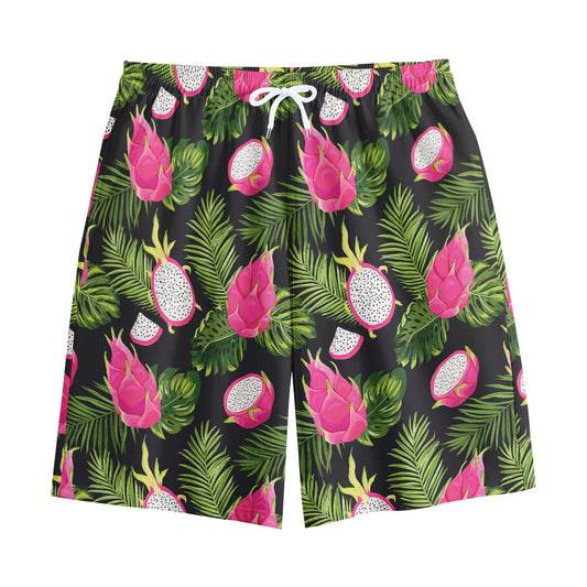 Tropical Pitaya Pattern Print Cotton Shorts