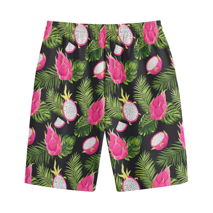 Tropical Pitaya Pattern Print Cotton Shorts