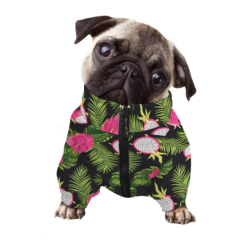 Tropical Pitaya Pattern Print Dog Zip Up Jacket