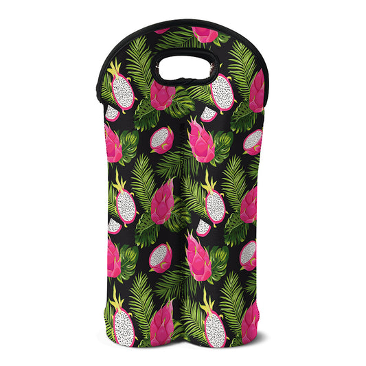 Tropical Pitaya Pattern Print Double Neoprene Wine Tote