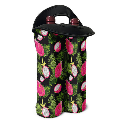 Tropical Pitaya Pattern Print Double Neoprene Wine Tote