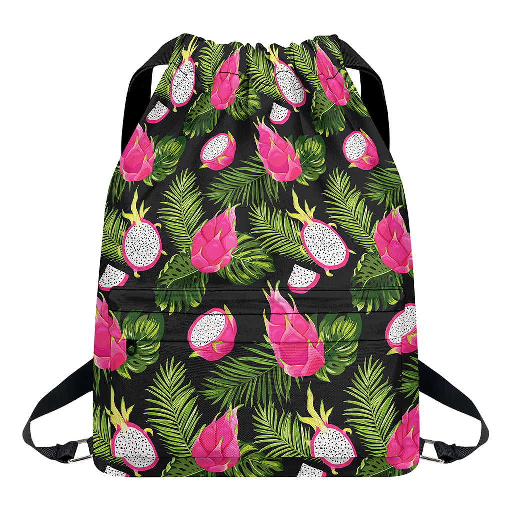 Tropical Pitaya Pattern Print Drawstring Backpack